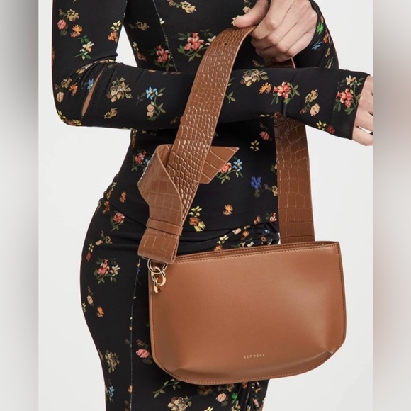 SENREVE Poema | Tan Convertible Bag Clutch | Vegan Leather And Suede | NWT - Picture 2 of 11